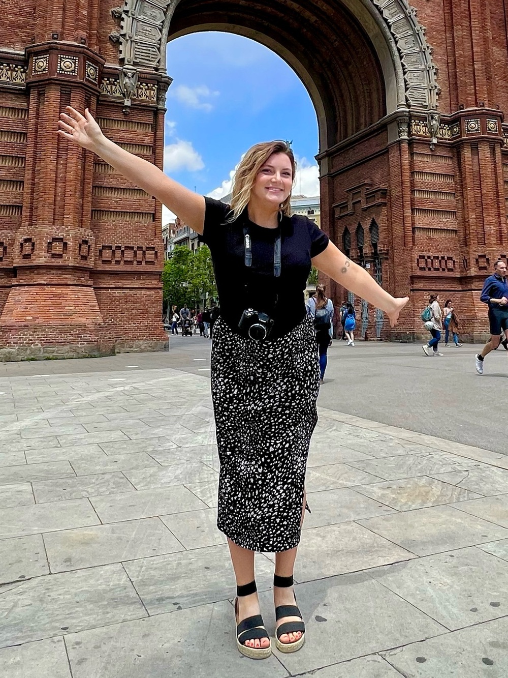 Windsor Black and White Printed Midi Skirt